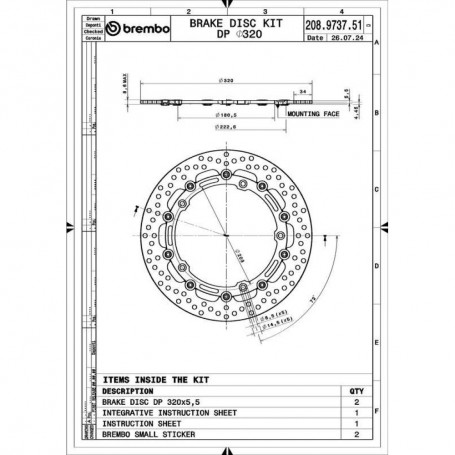 Brembo Racing Supersport Brake Disc Kit S1000RR 2010-2023 Aluminium Rims