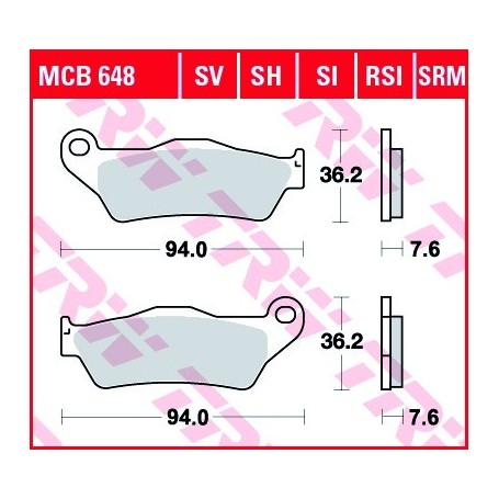 TRW Organic Brake Pads MCB648