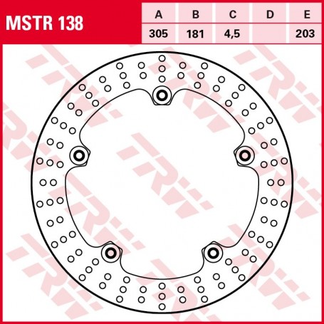 TRW Brake Disc MSTR138 Standard