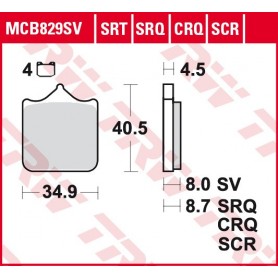 TRW Road & Track Sintered Brake Pads MCB829SV