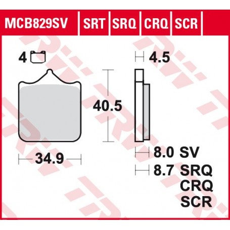 TRW Road & Track Sintered Brake Pads MCB829SV