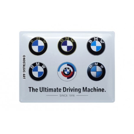 Metal Sign BMW Logo Evolution 40 x 30 cm - Nostalgic Art