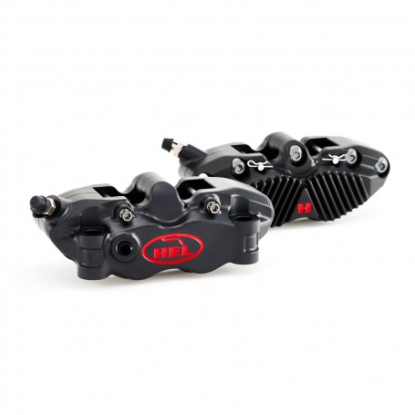 HEL Performance MK2 Brake Calipers 100mm Fork 32mm Pistons - Black Anodised Fin Back Caliper