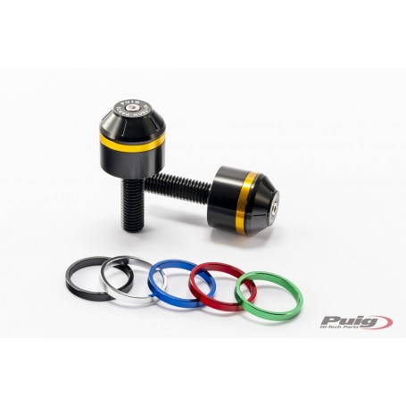 Puig Short Bar End W/Rings BMW S1000R Black