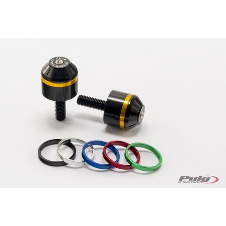 Puig Short Bar End W/Rings BMW R1200R Black