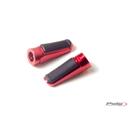 Puig Footpegs Racing+Rubber Right/Leftt Red
