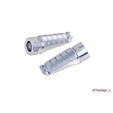 Puig Pair Footrests Hi-Tech Racing Right/Left Silver