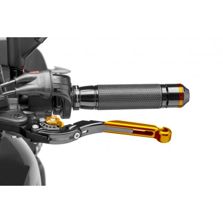 Puig Clutch Lever 16Black Ext.Gold Select.Gold