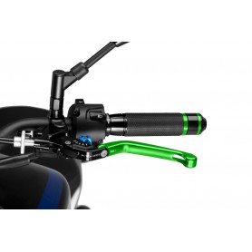 Puig Foldable Clutch Lever 3.0. Green Selector Blue