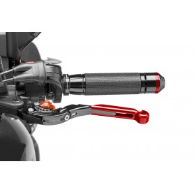 Puig Clutch Lever 16Black Ext.Red Select.Orange