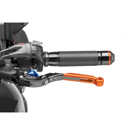 Puig Clutch Lever 16Black Ext.Orange Select.Blue