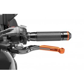 Puig Clutch Lever 16Black Ext.Orange Select.Silverv