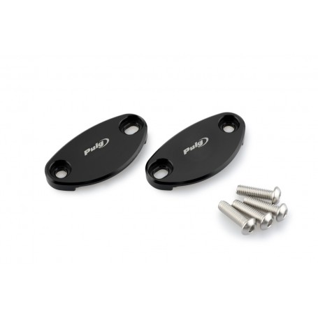 Puig Mirror Block Off Plate Set Kawasaki Models Black