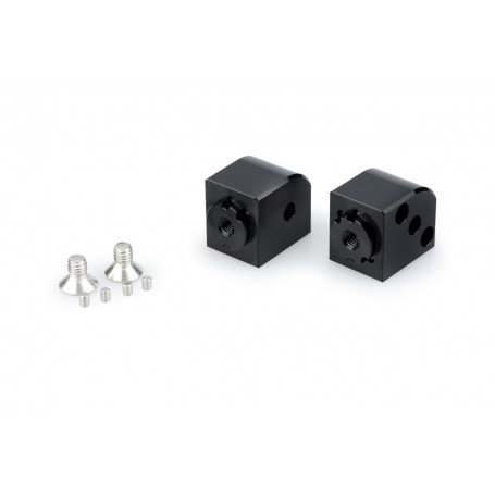 Puig Adaptor Adjustable Passenger Footpegs Yamaha Black for Yamaha T-MAX 530 2016