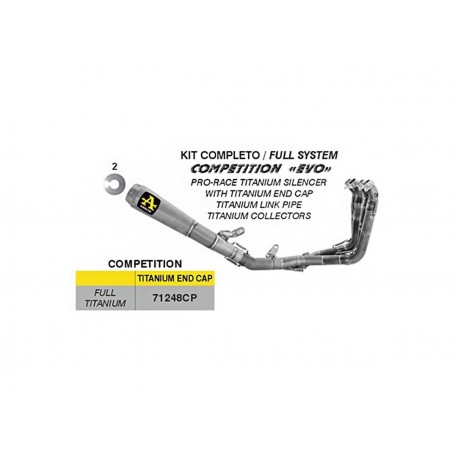 Arrow Racing Complete Exhaust Competition Evo Titanium  71248CP