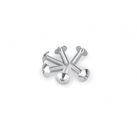 KIT OF 6 SCREWS M5X15 HEAD DIAMETER 11.8MM - Silver