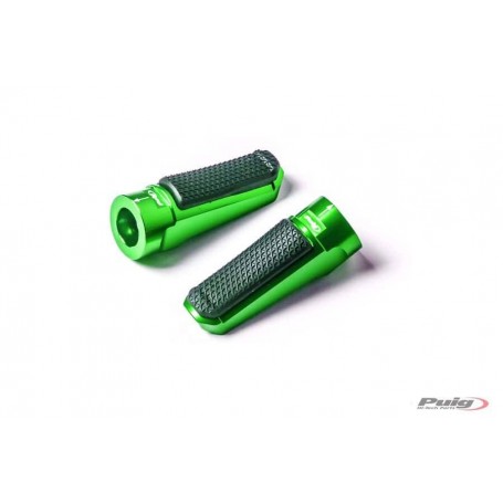 Footpegs Racing+Rubber Rig/Left C/Green