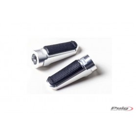 Footpegs Racing+Rubber Rig/Left C/Silver