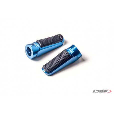 Footpegs Racing+Rubber Rig/Left C/Blue