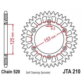 Aluminium Rear Race Sprocket. JTA210.40