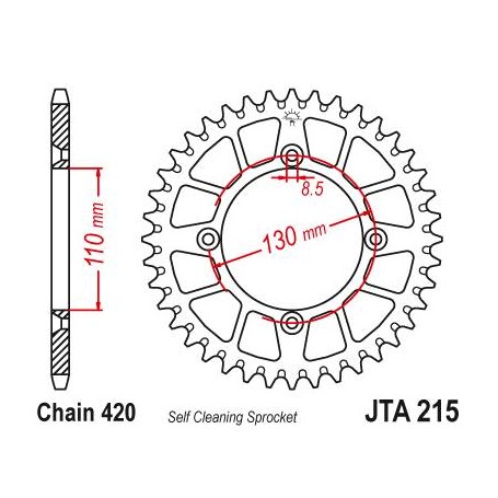 Aluminium Rear Race Sprocket. JTA215.49