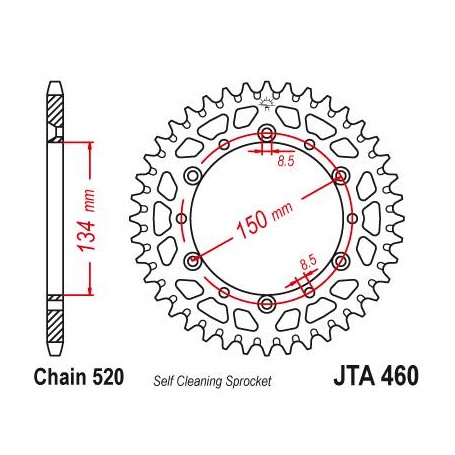 Aluminium Rear Race Sprocket. JTA460.46
