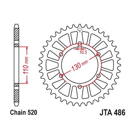 Aluminium Rear Race Sprocket. JTA486.47