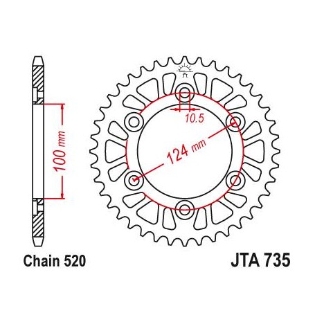 Aluminium Rear Race Sprocket. JTA735.37