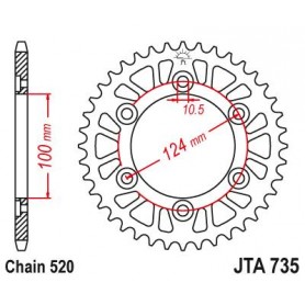 Aluminium Rear Race Sprocket. JTA735.39