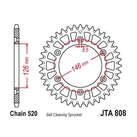 Aluminium Rear Race Sprocket. JTA808.47