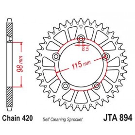 Aluminium Rear Race Sprocket. JTA894.46