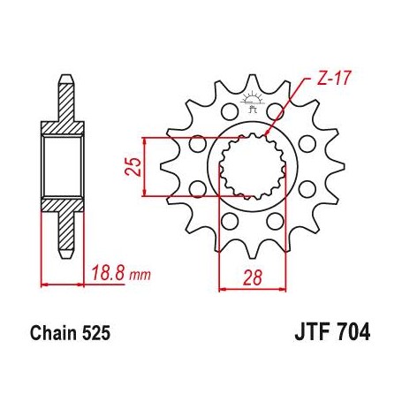 Steel Front Sprocket. JTF704.16