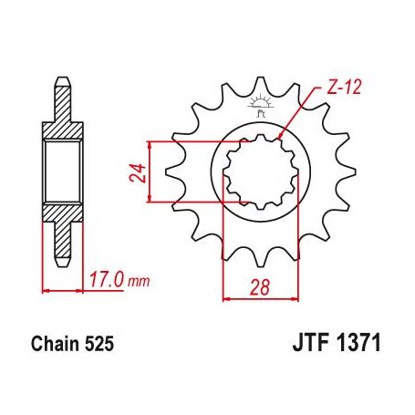 Steel Front Sprocket. JTF1371.15