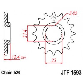 Steel Front Sprocket. JTF1593.14