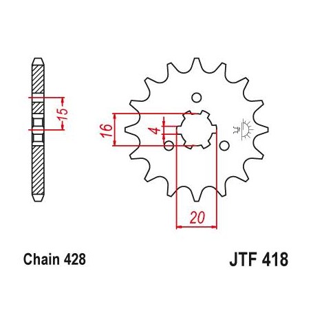 Steel Front Sprocket. JTF418.14