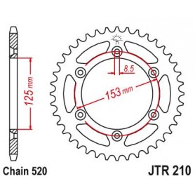 Steel Rear Sprocket. JTR210.52