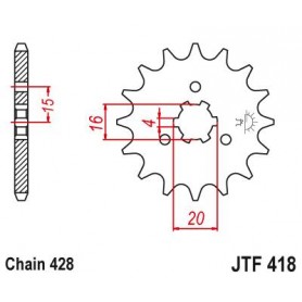 Steel Front Sprocket. JTF418.15