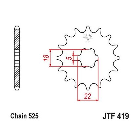 Steel Front Sprocket. JTF419.15