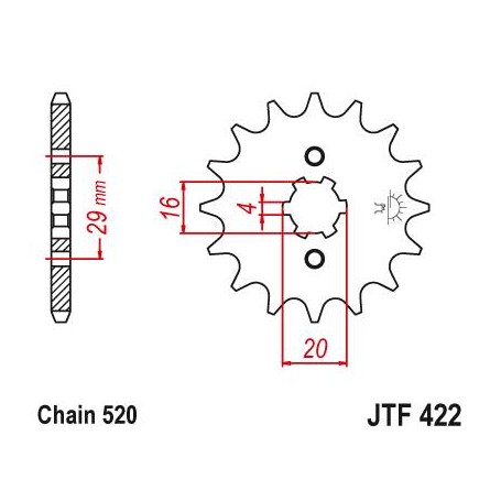 Steel Front Sprocket. JTF422.12