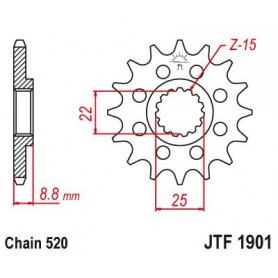 Steel Front Sprocket. JTF1901.13