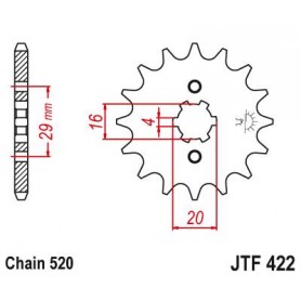 Steel Front Sprocket. JTF422.14