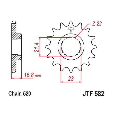 Steel Front Sprocket. JTF582.16