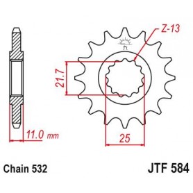 Steel Front Sprocket. JTF584.16