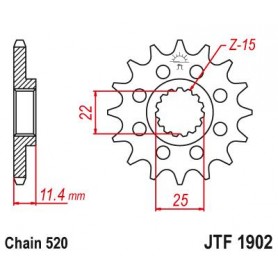Steel Front Sprocket. JTF1902.14