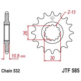 Steel Front Sprocket. JTF585.17