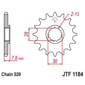 Steel Front Sprocket. JTF1184.18
