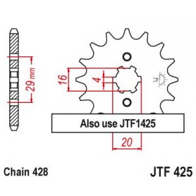 Steel Front Sprocket. JTF425.16