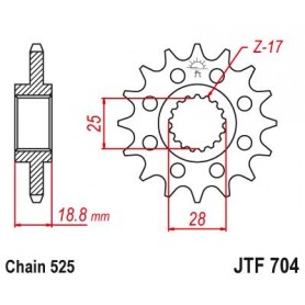 Steel Front Sprocket. JTF704.17