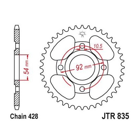 Steel Rear Sprocket. JTR835.48