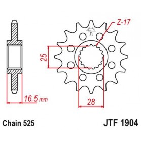 Steel Front Sprocket. JTF1904.16